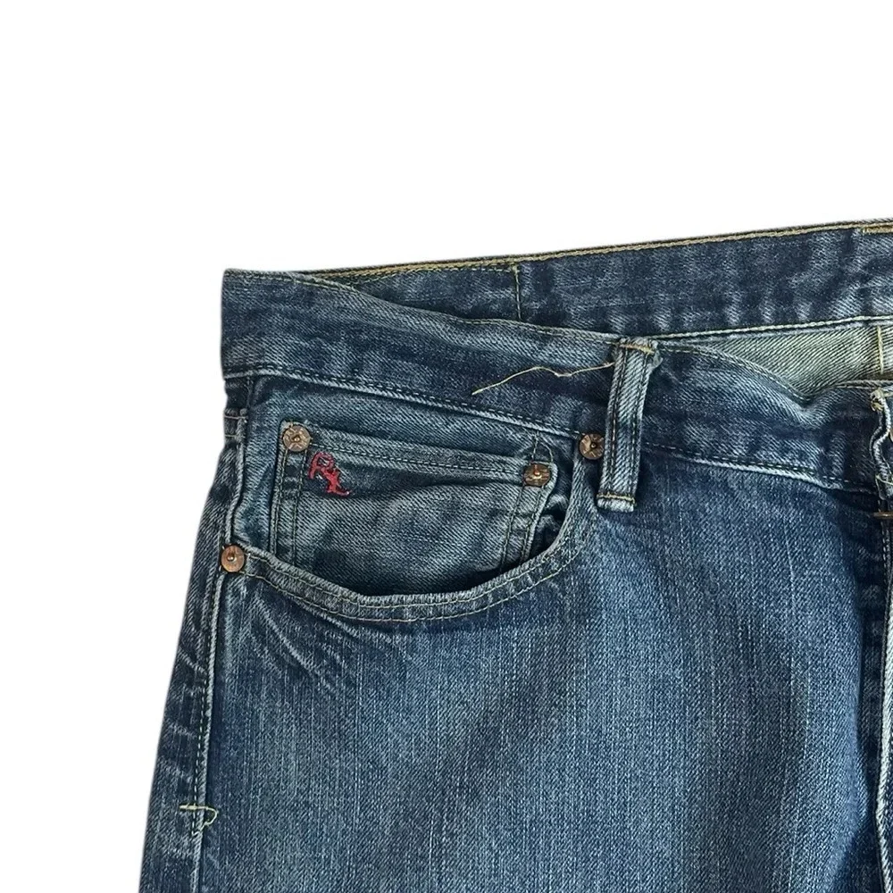 MJ270 Mens Polo Ralph Lauren Designer Classic Fit Boot Cut Denim Jeans 35x30
